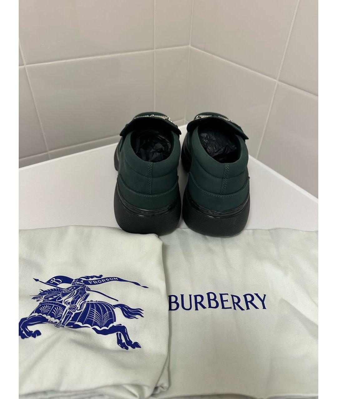 BURBERRY Зеленые нубуковые туфли, фото 2