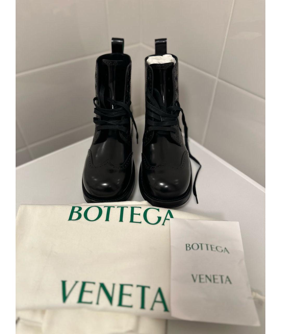 BOTTEGA VENETA Черные кожаные высокие ботинки, фото 2