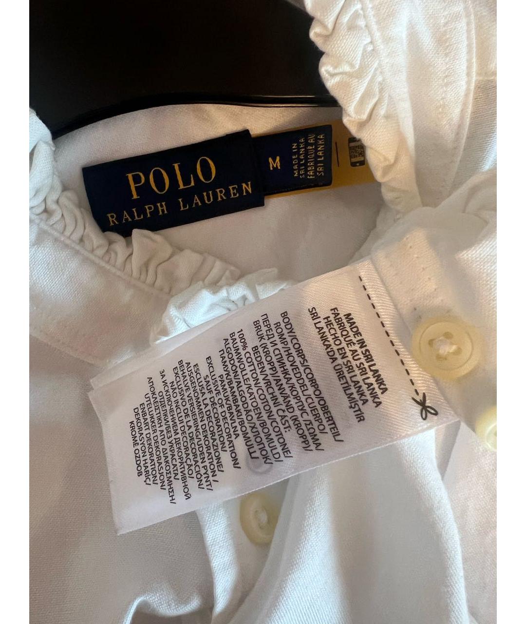 POLO RALPH LAUREN Белая хлопковая рубашка, фото 3