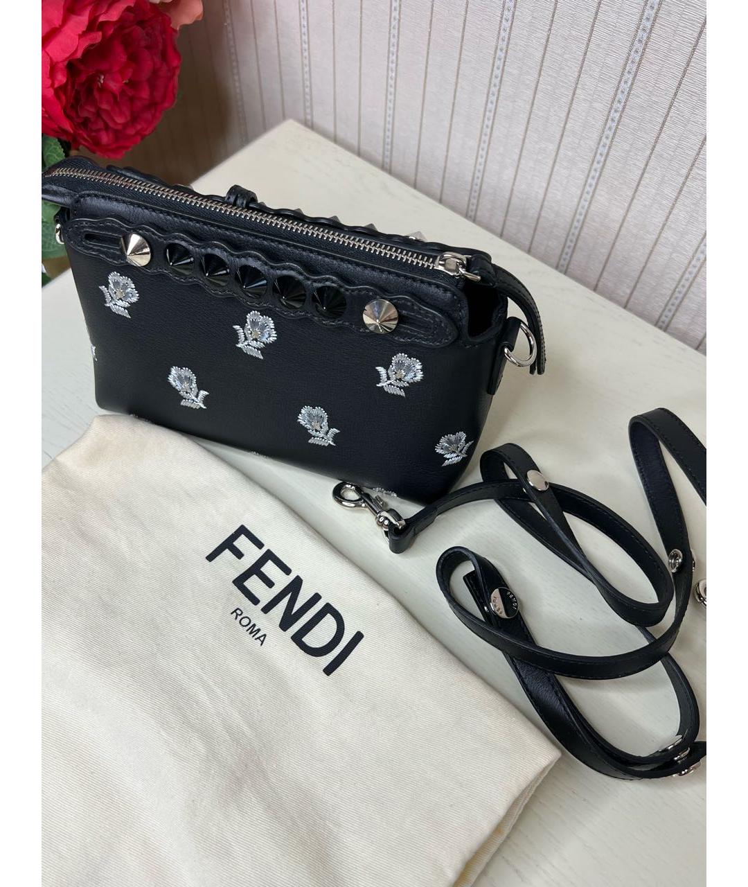 FENDI Черная кожаная сумка через плечо, фото 4