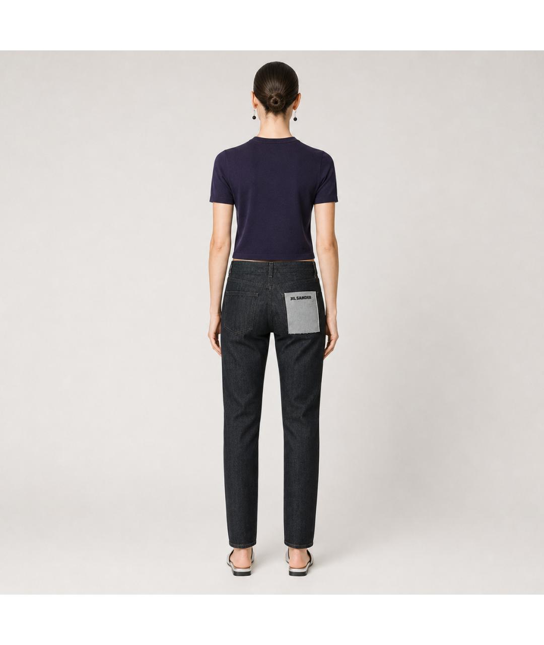JIL SANDER Черные хлопковые джинсы слим, фото 6