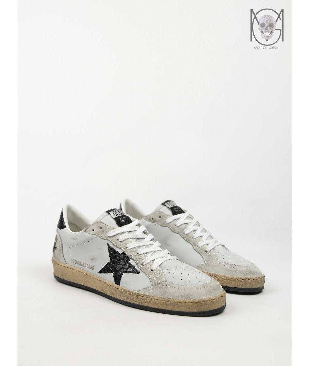 GOLDEN GOOSE DELUXE BRAND Серые кожаные низкие кроссовки / кеды, фото 2