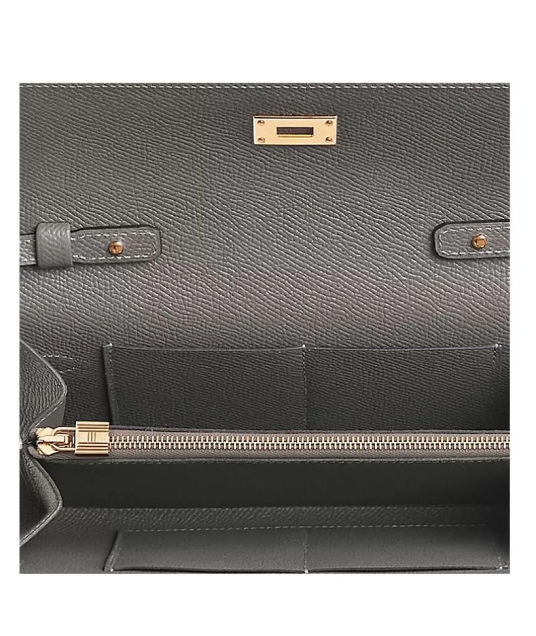 HERMES Серая кожаная сумка через плечо, фото 3