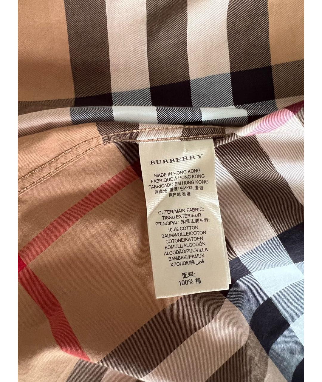 BURBERRY Коричневая хлопковая кэжуал рубашка, фото 4