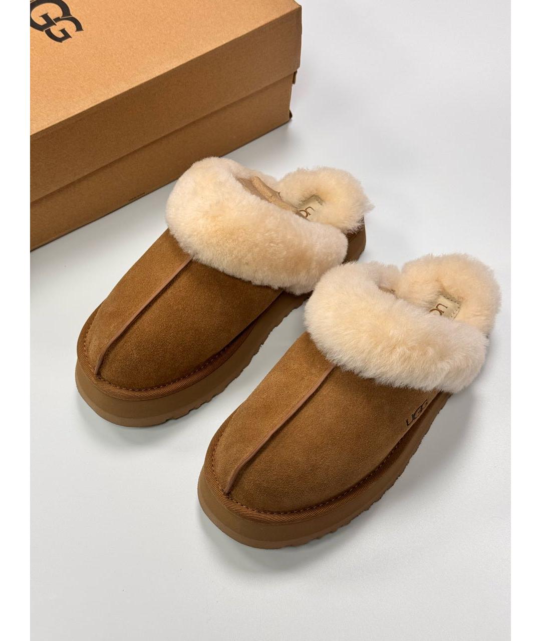 UGG AUSTRALIA Коричневые замшевые сабо, фото 3