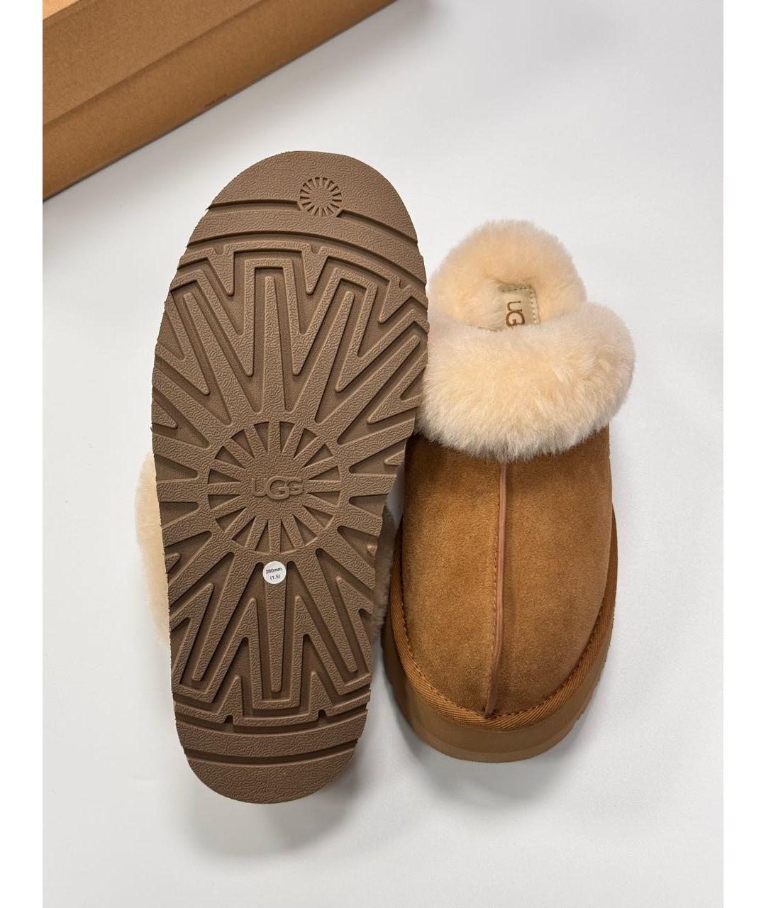 UGG AUSTRALIA Коричневые замшевые сабо, фото 7