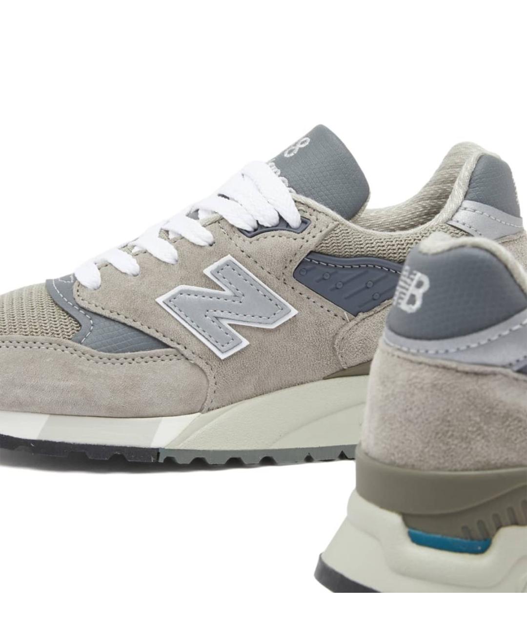 NEW BALANCE Антрацитовые замшевые низкие кроссовки / кеды, фото 2