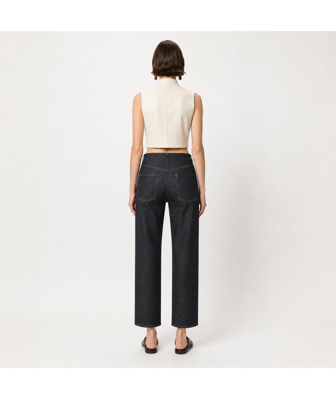 JIL SANDER Темно-синие хлопковые прямые джинсы, фото 5