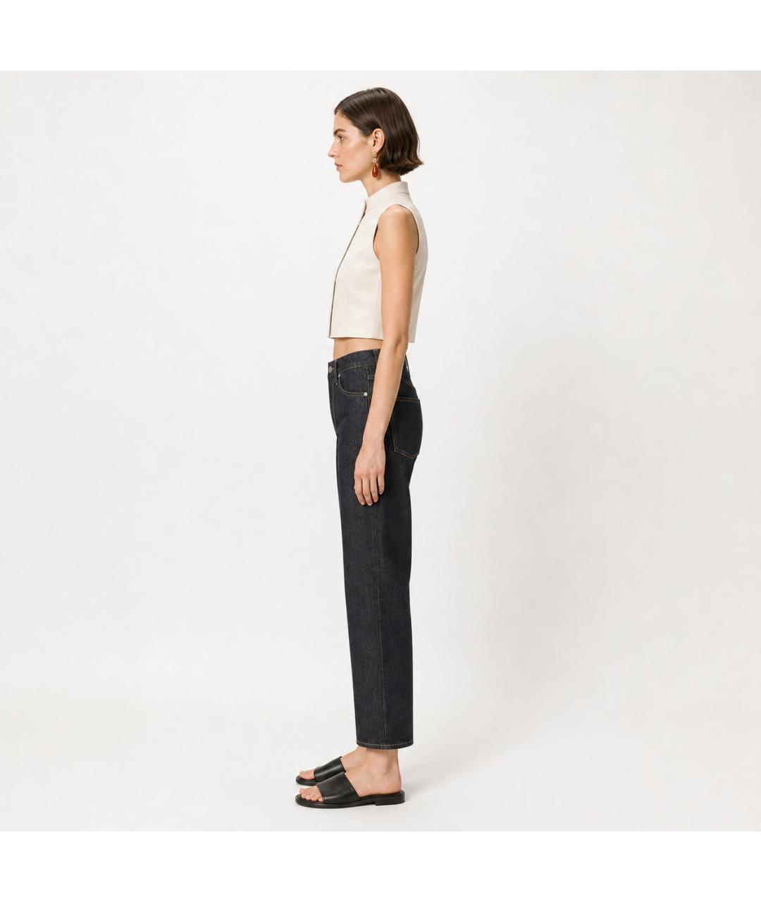 JIL SANDER Темно-синие хлопковые прямые джинсы, фото 6