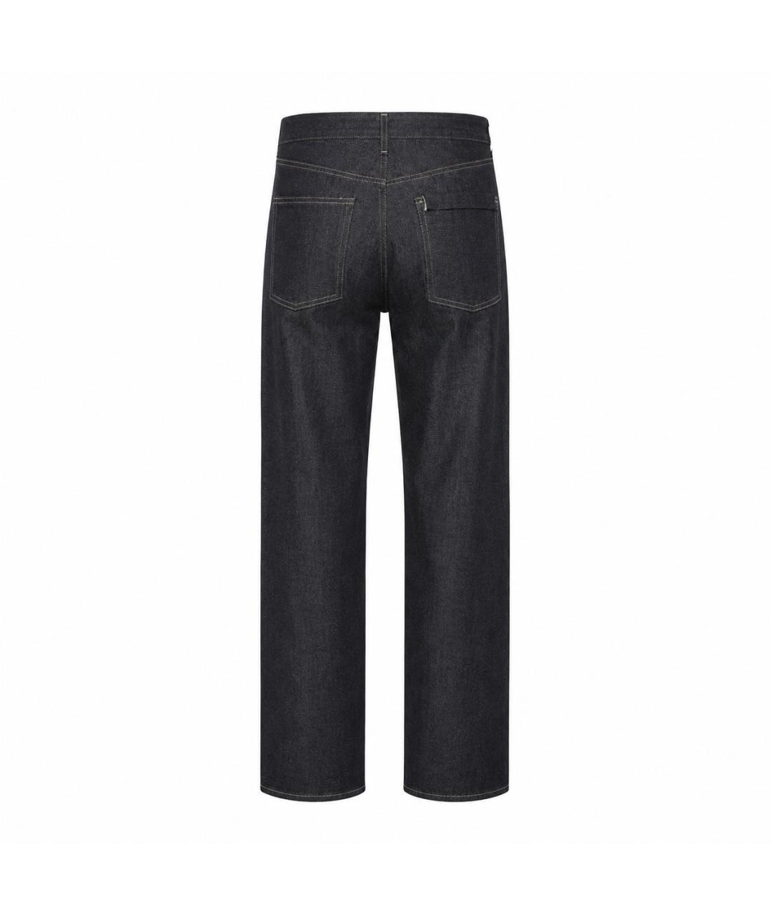 JIL SANDER Темно-синие хлопковые прямые джинсы, фото 3