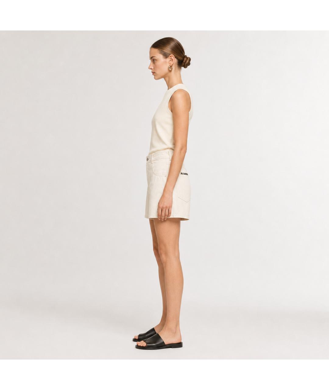 JIL SANDER Бежевые хлопковые шорты, фото 5
