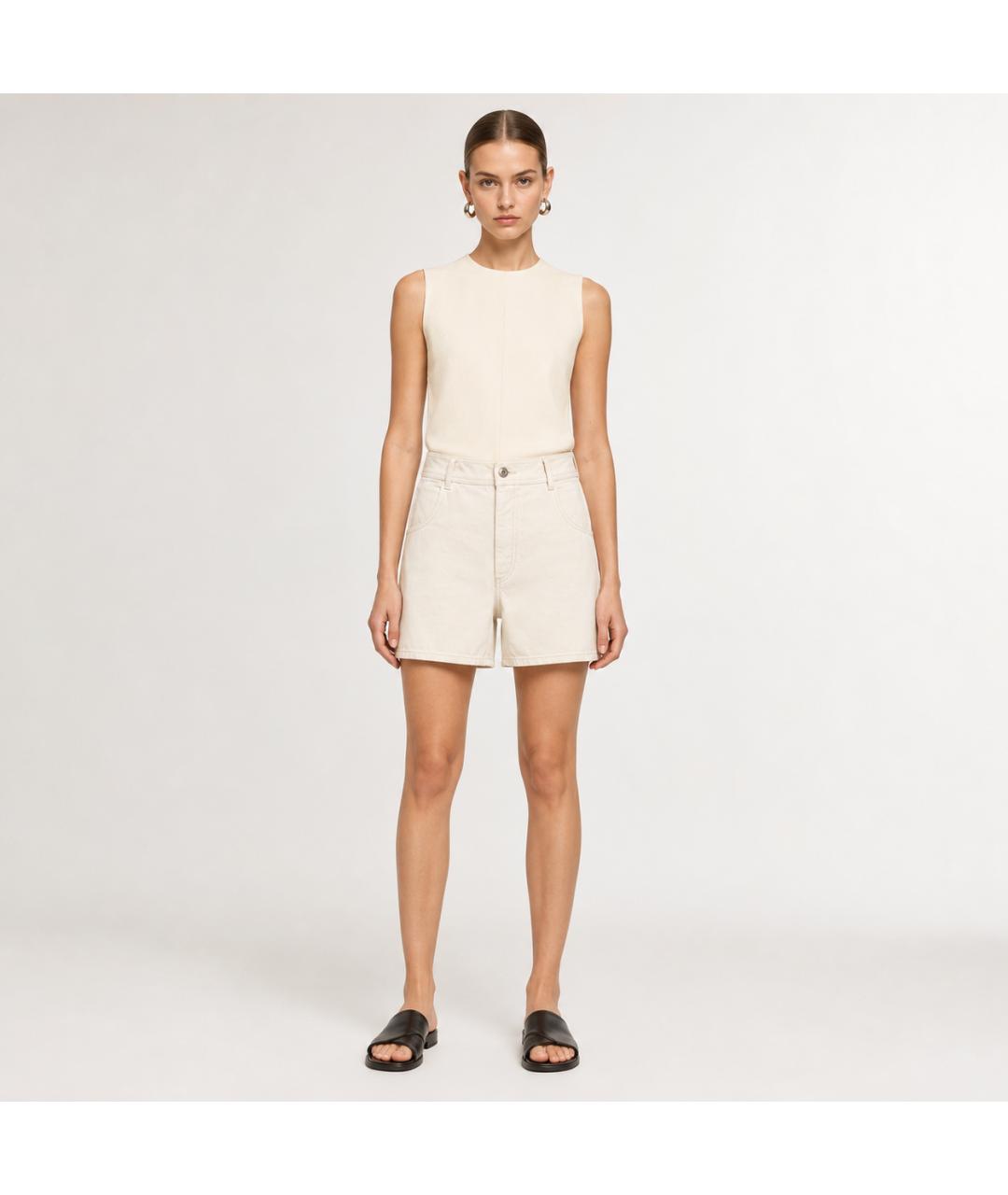 JIL SANDER Бежевые хлопковые шорты, фото 3