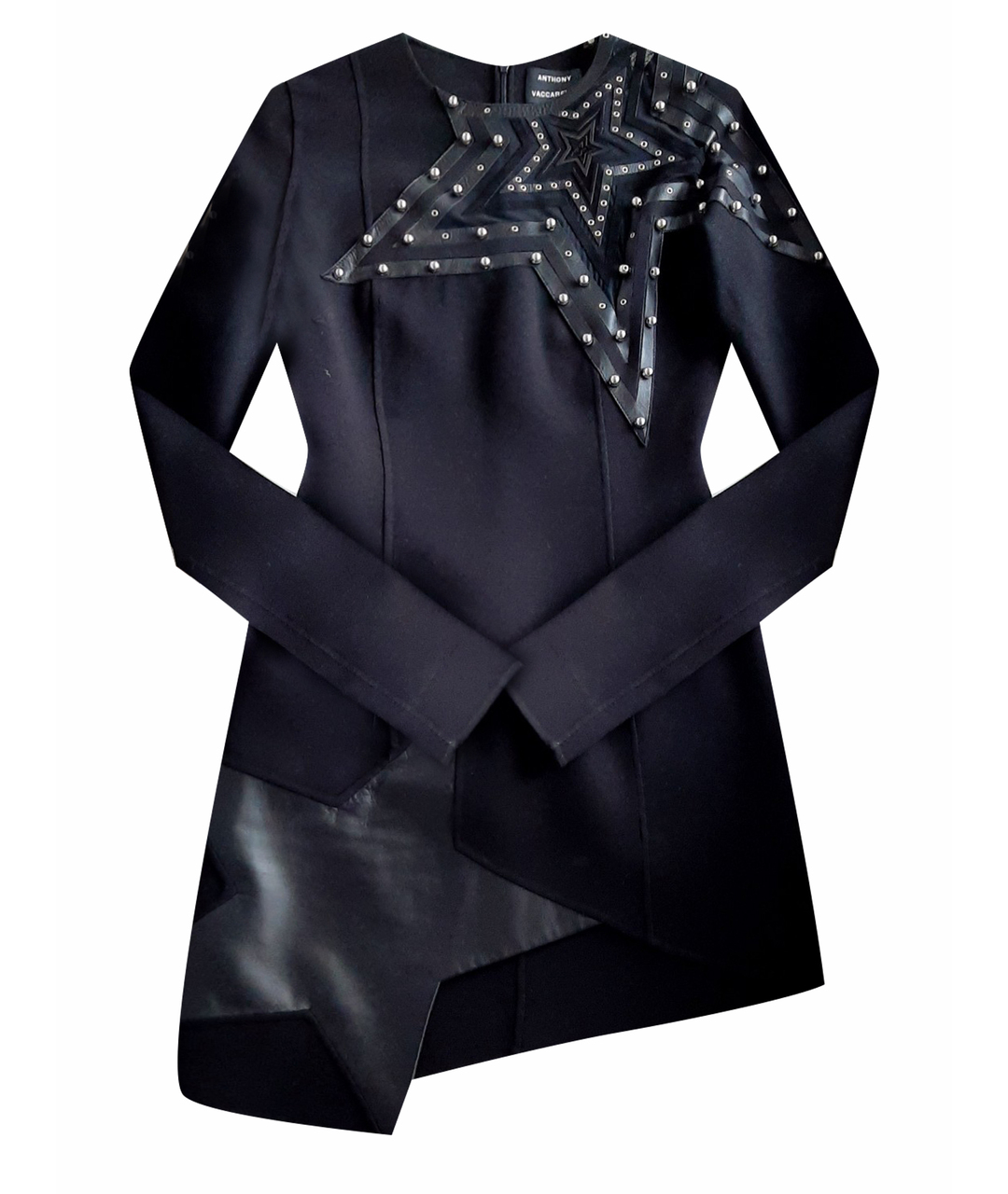 ANTHONY VACCARELLO Черное полиэстеровое повседневное платье, фото 1