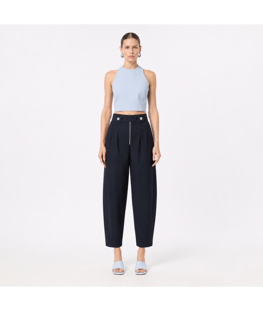JIL SANDER Темно-синие хлопковые прямые джинсы, фото 4