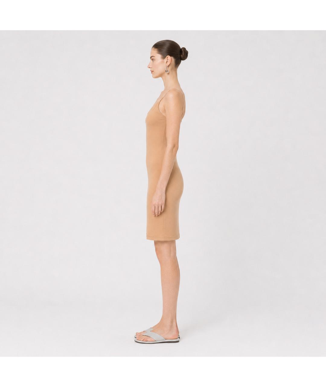 JIL SANDER Бежевое полиамидовое платье, фото 6