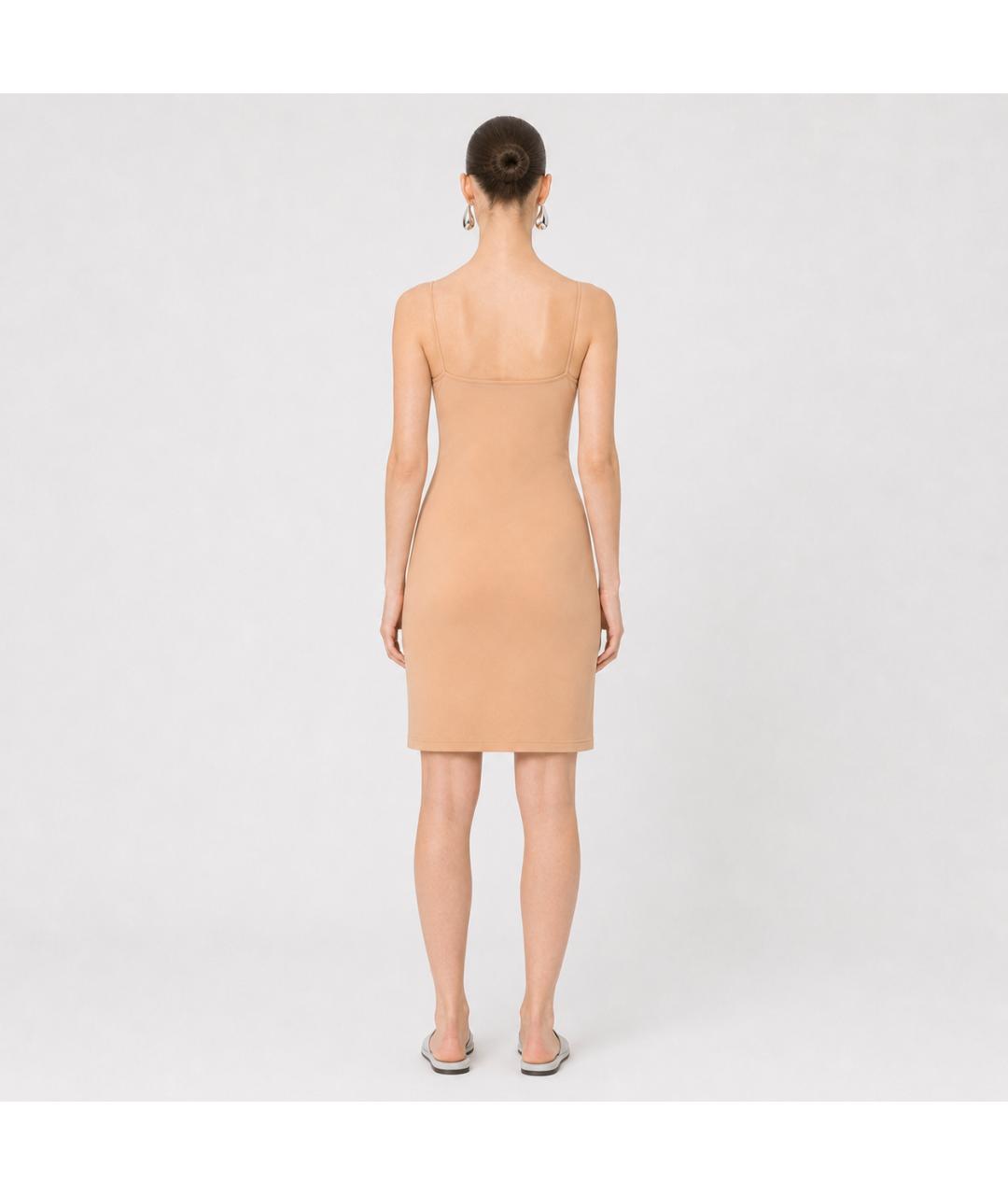 JIL SANDER Бежевое полиамидовое платье, фото 5