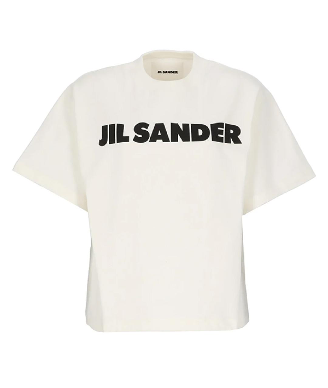 JIL SANDER Белая хлопковая футболка, фото 1