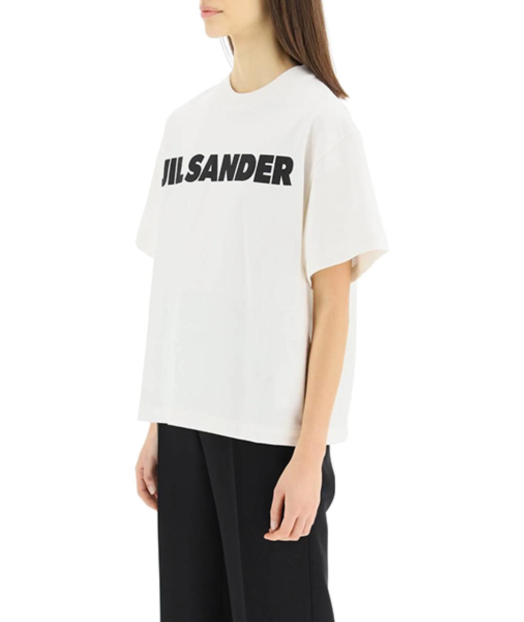 JIL SANDER Белая хлопковая футболка, фото 4