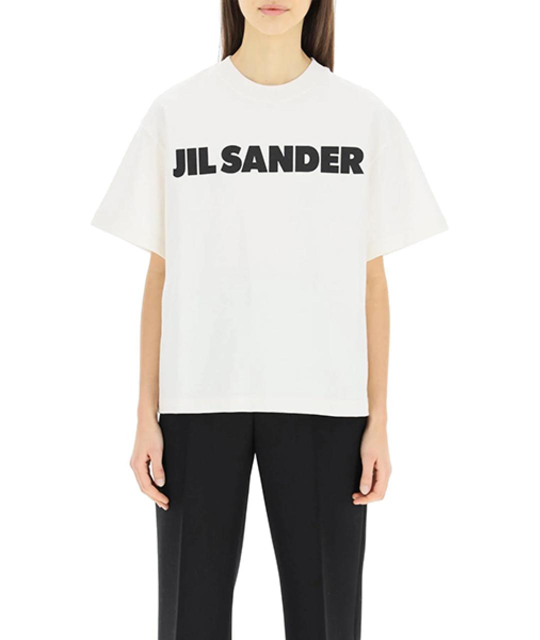 JIL SANDER Белая хлопковая футболка, фото 2