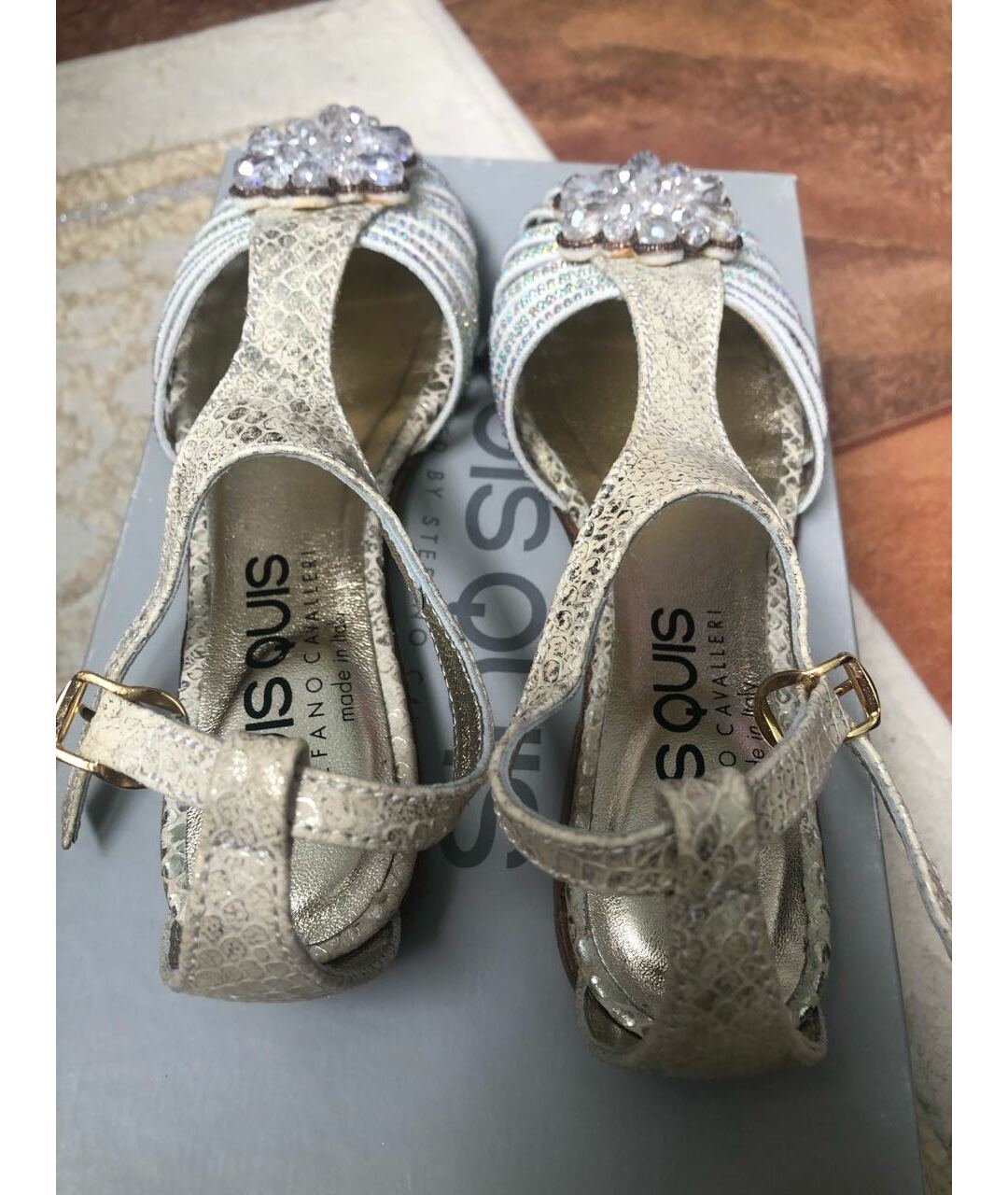 IL GUFO Серебряные кожаные сандалии и шлепанцы, фото 3