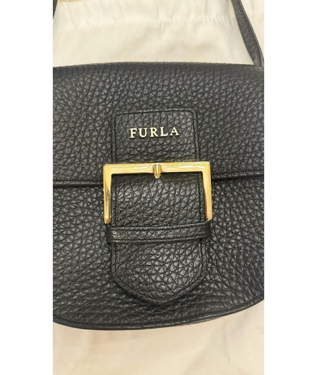 FURLA Черная кожаная сумка через плечо, фото 6