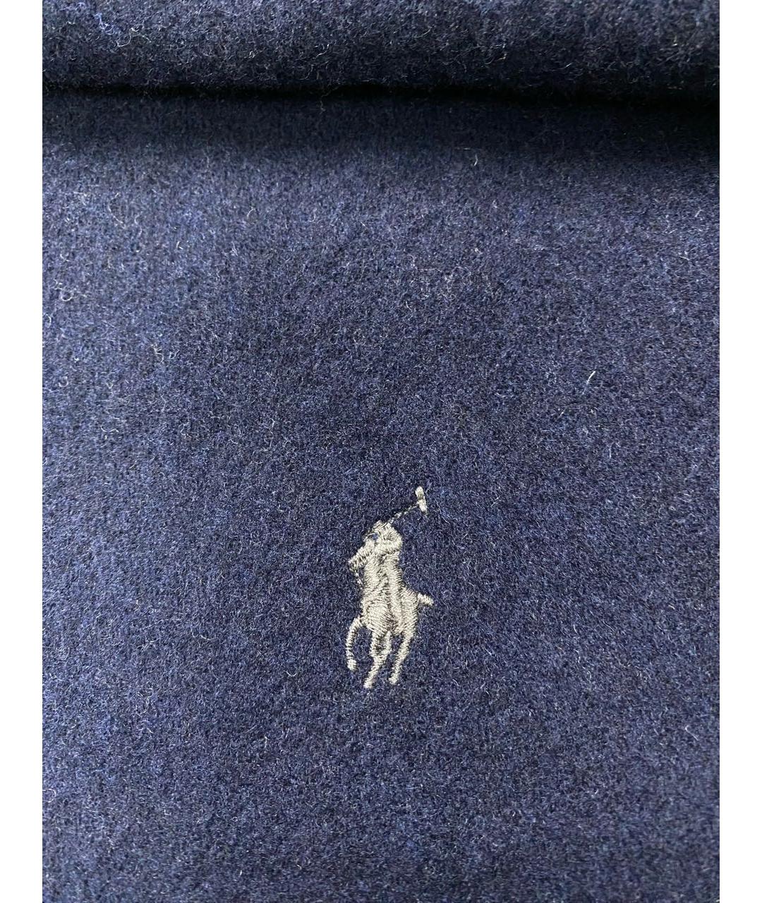 POLO RALPH LAUREN Синий шерстяной шарф, фото 2