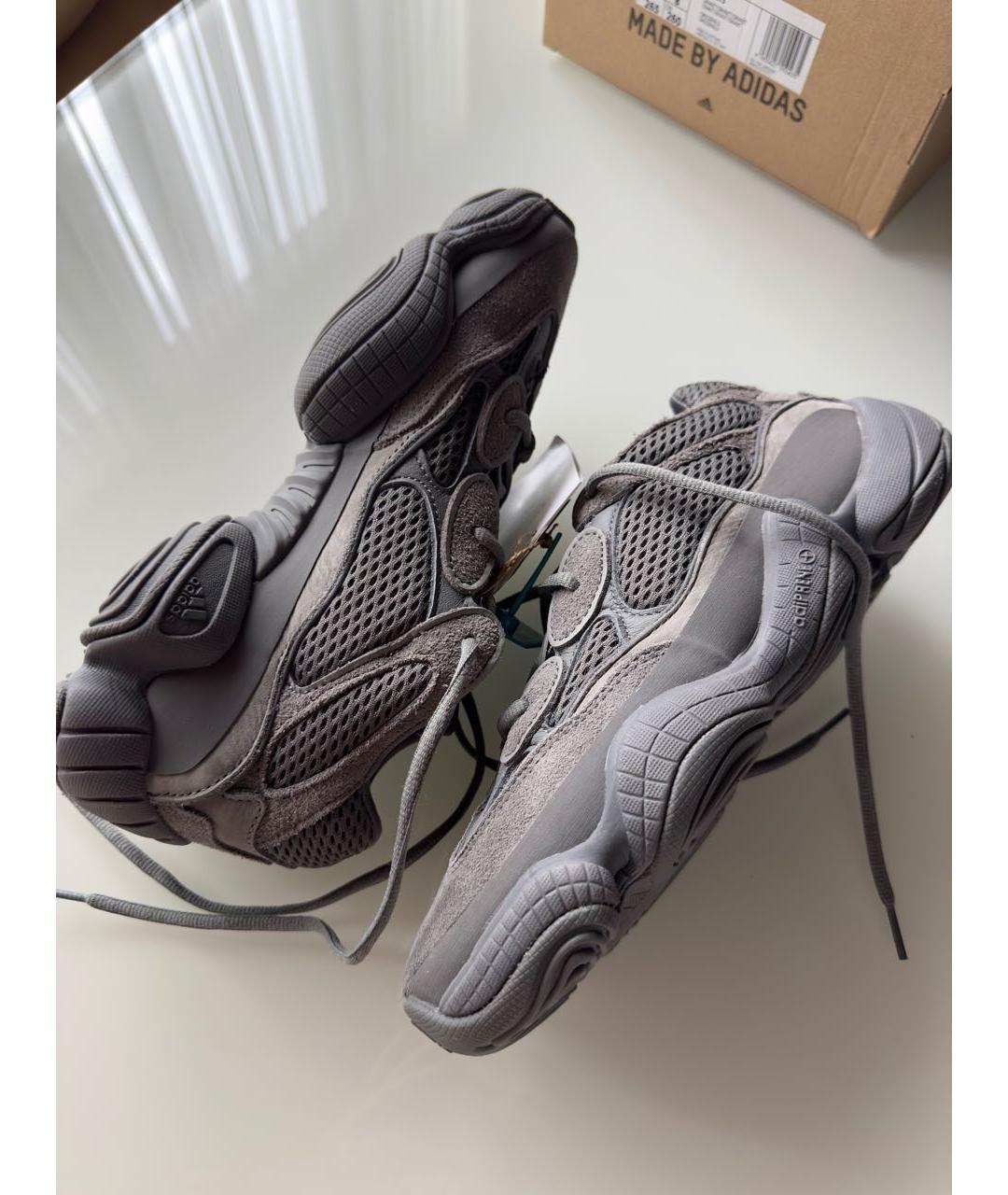 ADIDAS YEEZY Антрацитовые замшевые низкие кроссовки / кеды, фото 5