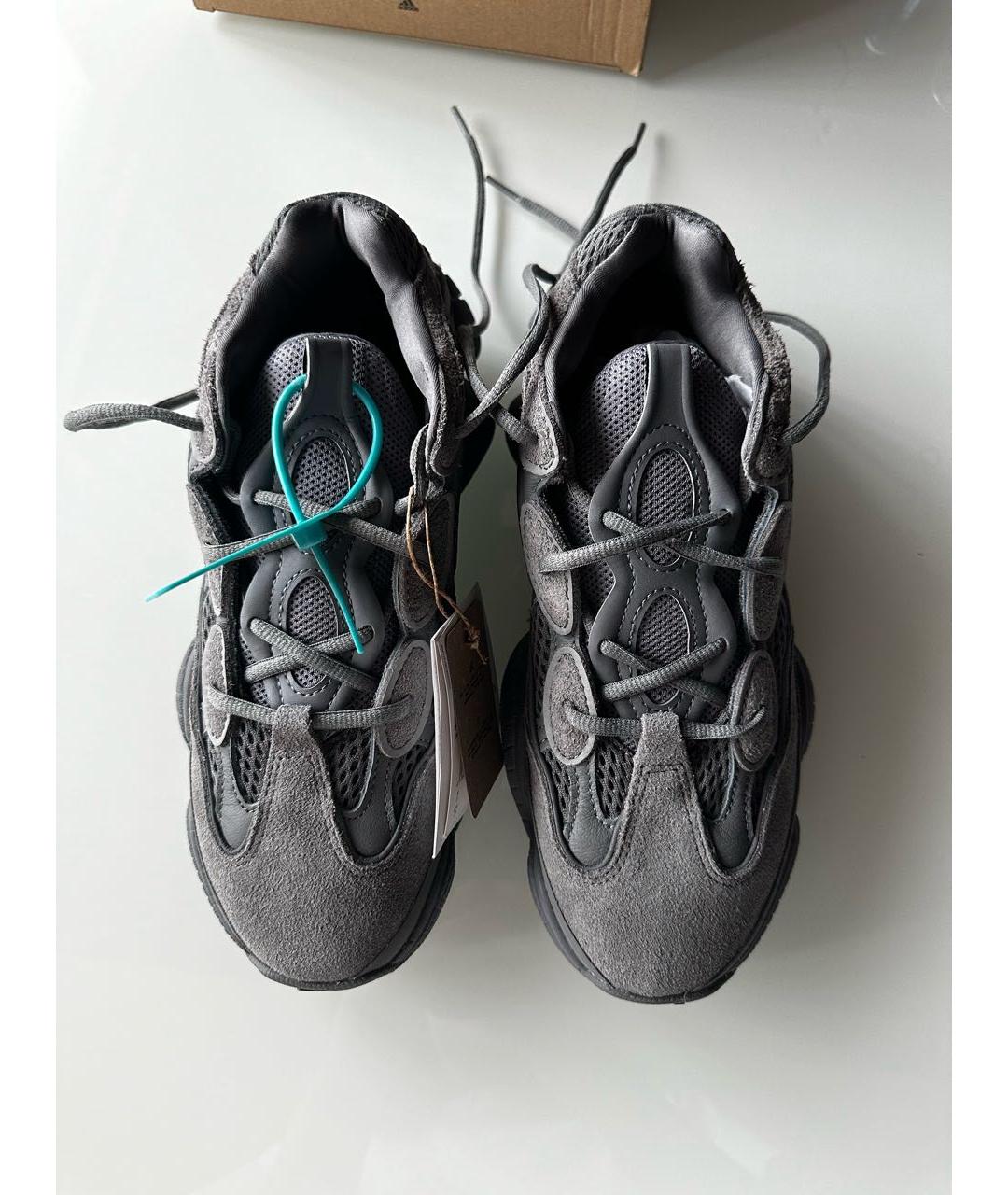 ADIDAS YEEZY Антрацитовые замшевые низкие кроссовки / кеды, фото 2