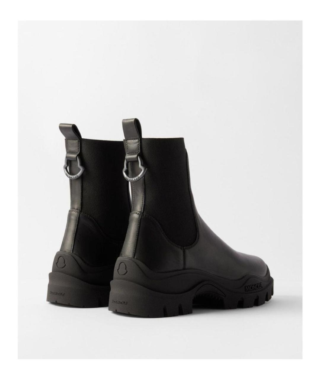MONCLER Черные кожаные ботинки, фото 4