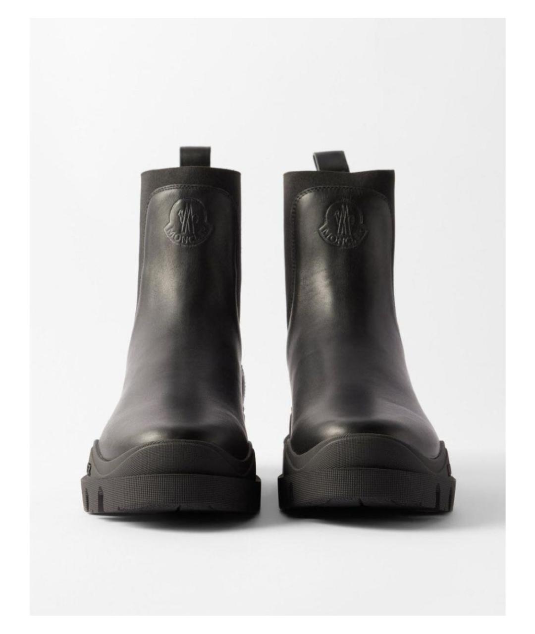 MONCLER Черные кожаные ботинки, фото 2