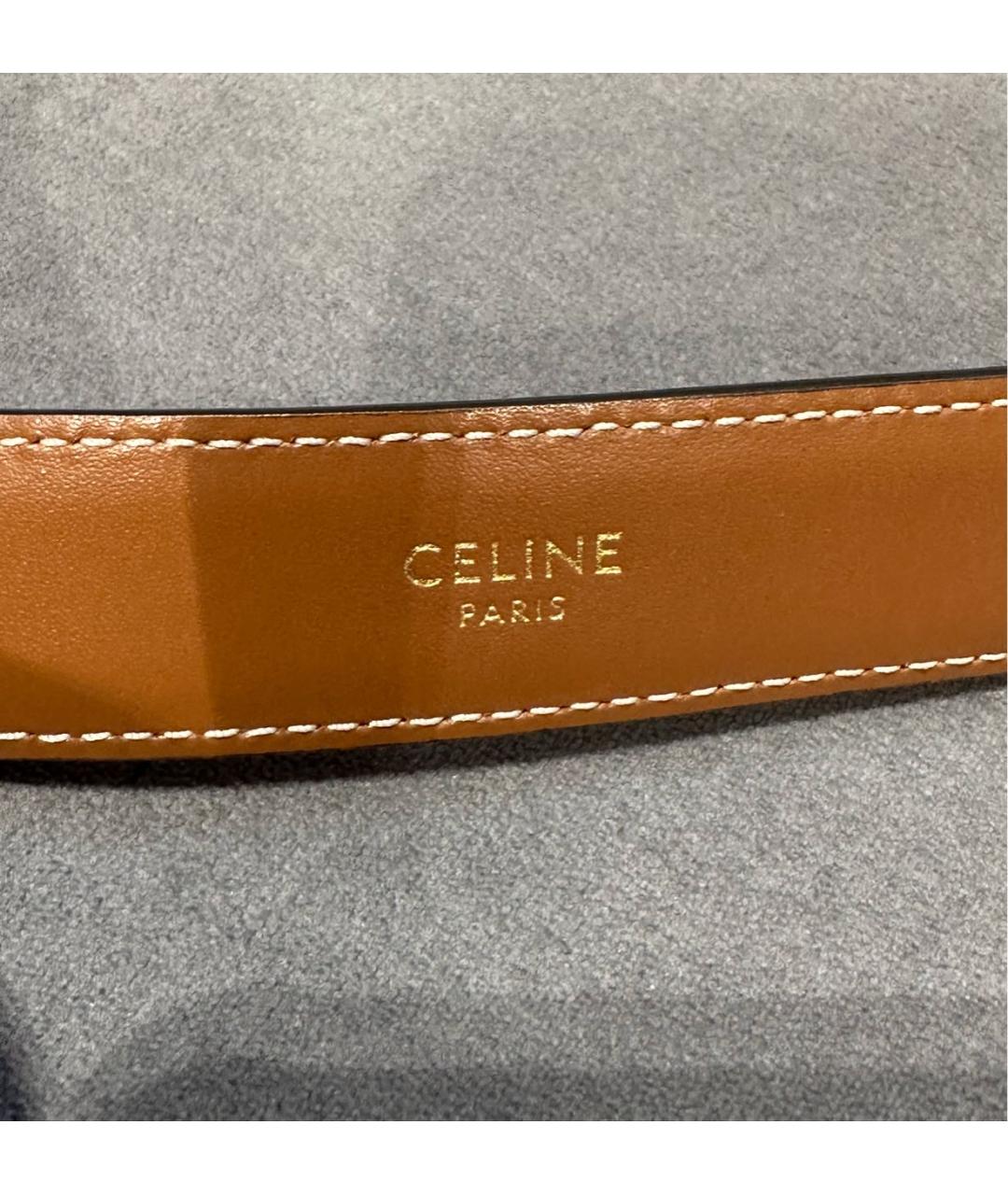 CELINE Коричневый кожаный ремень, фото 5