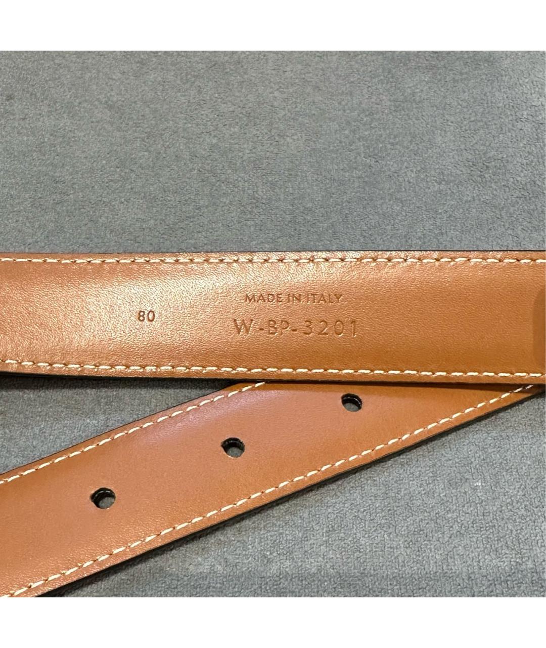 CELINE Коричневый кожаный ремень, фото 3