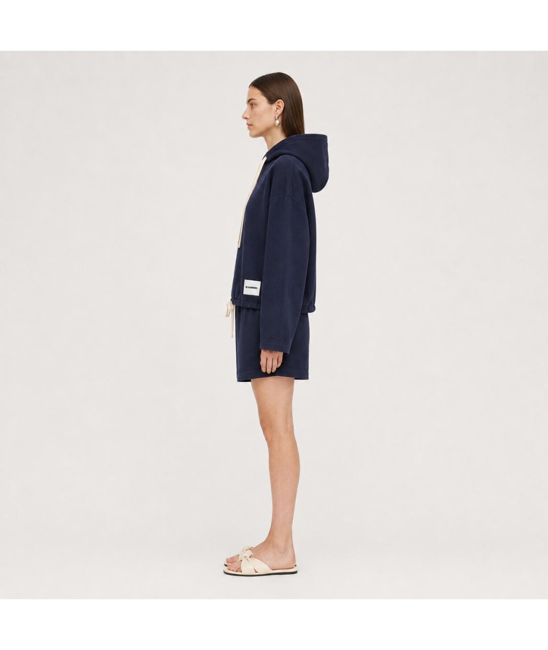 JIL SANDER Синие хлопковые шорты, фото 7