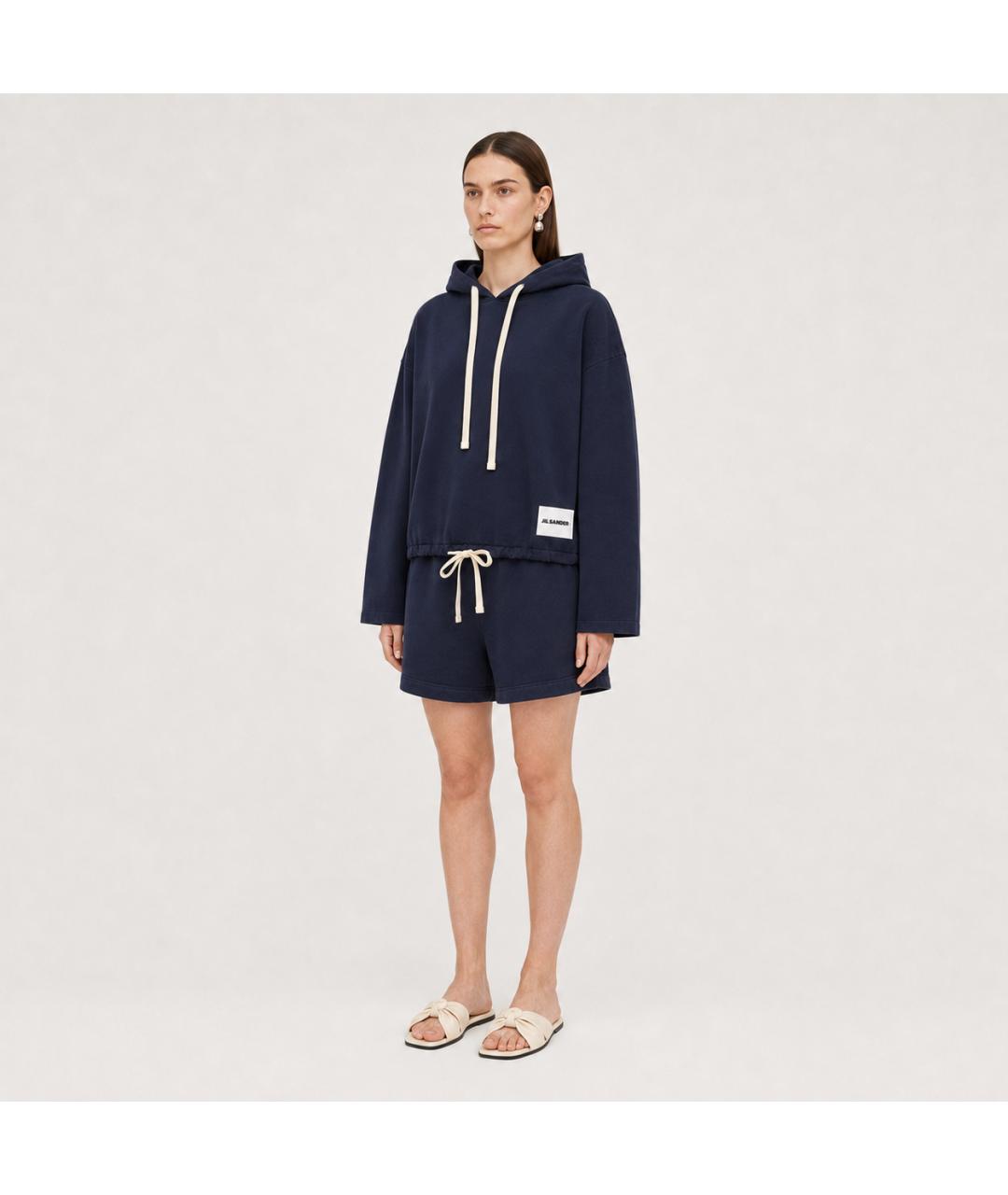 JIL SANDER Синие хлопковые шорты, фото 8