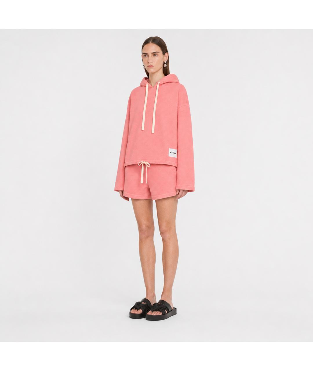 JIL SANDER Розовые хлопковые шорты, фото 6