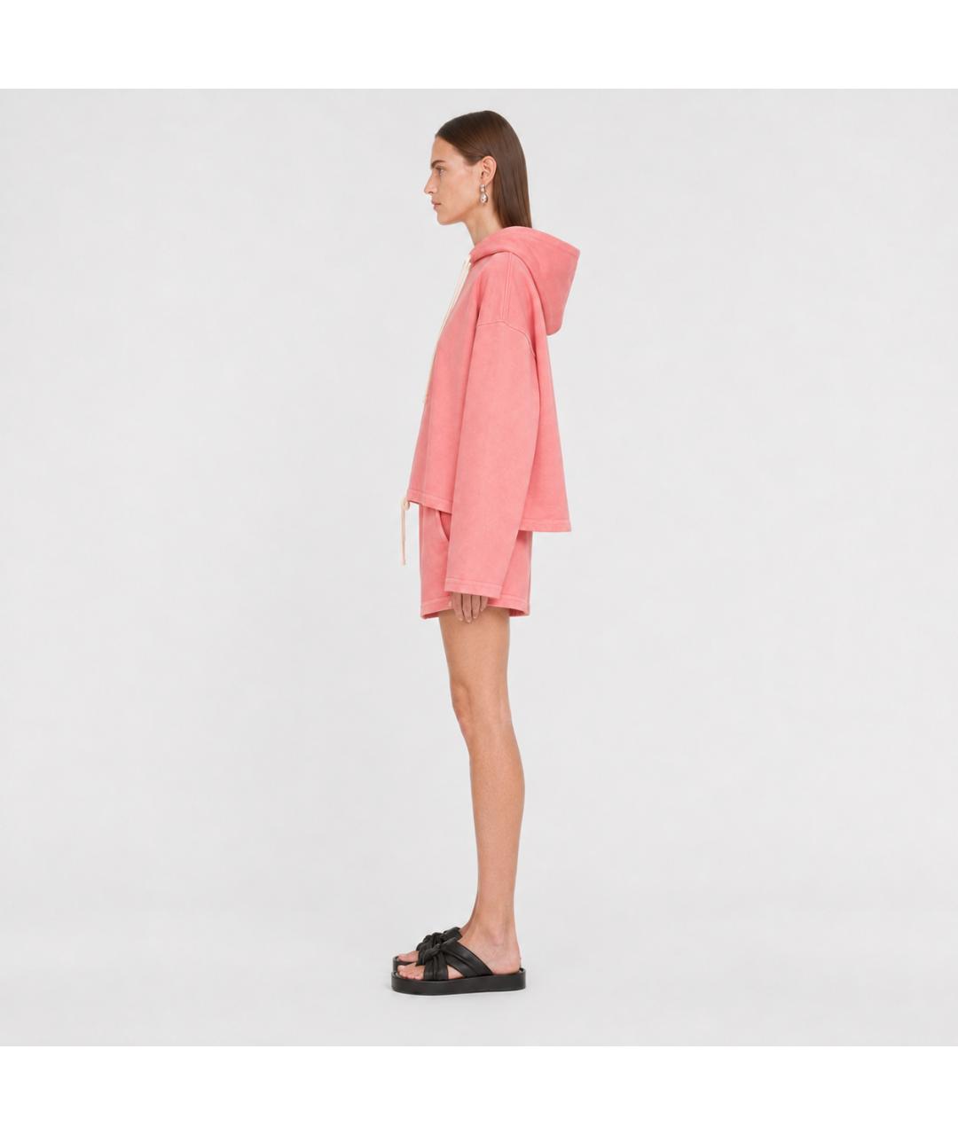 JIL SANDER Розовые хлопковые шорты, фото 5
