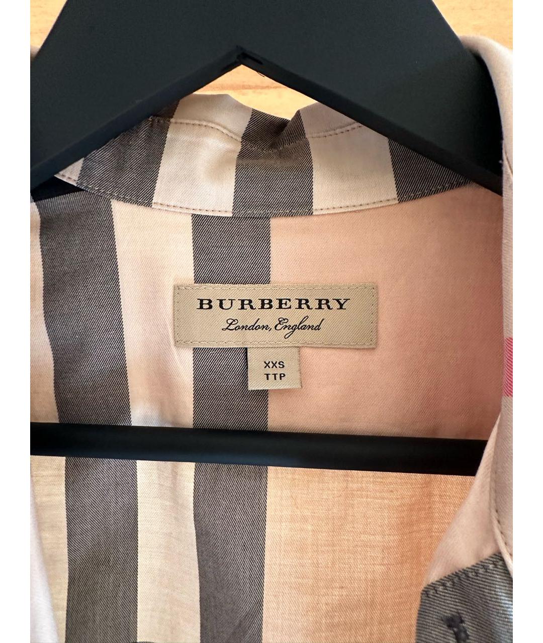 BURBERRY Бежевая хлопковая рубашка, фото 4