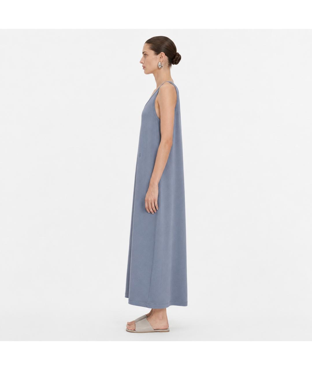 JIL SANDER Голубой хлопковый сарафан, фото 7