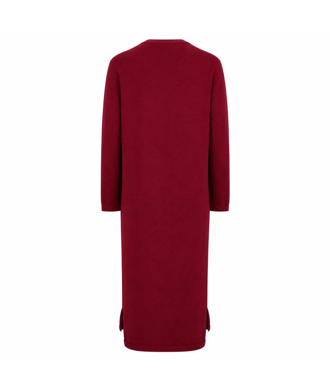 JIL SANDER Бордовое хлопковое платье, фото 3