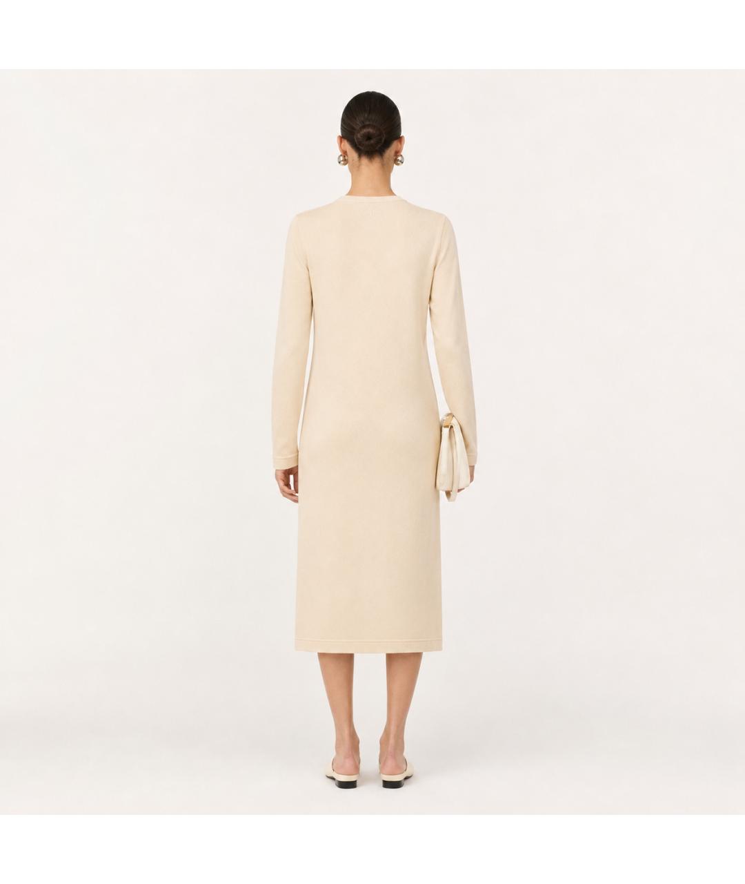 JIL SANDER Бежевое хлопковое платье, фото 6