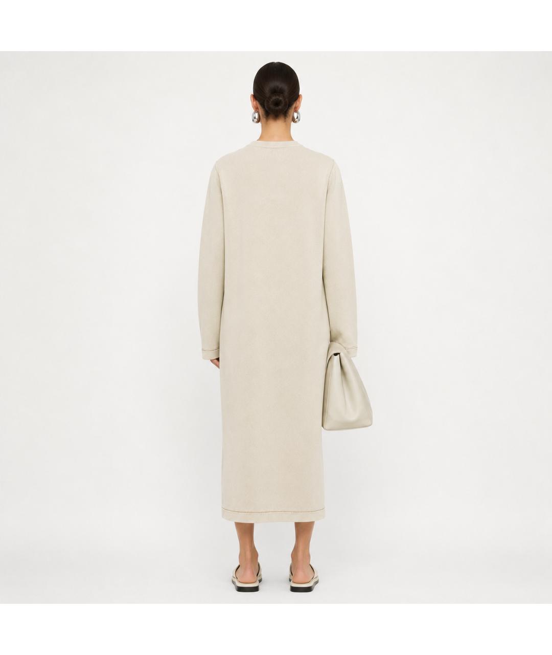 JIL SANDER Серое хлопковое платье, фото 5
