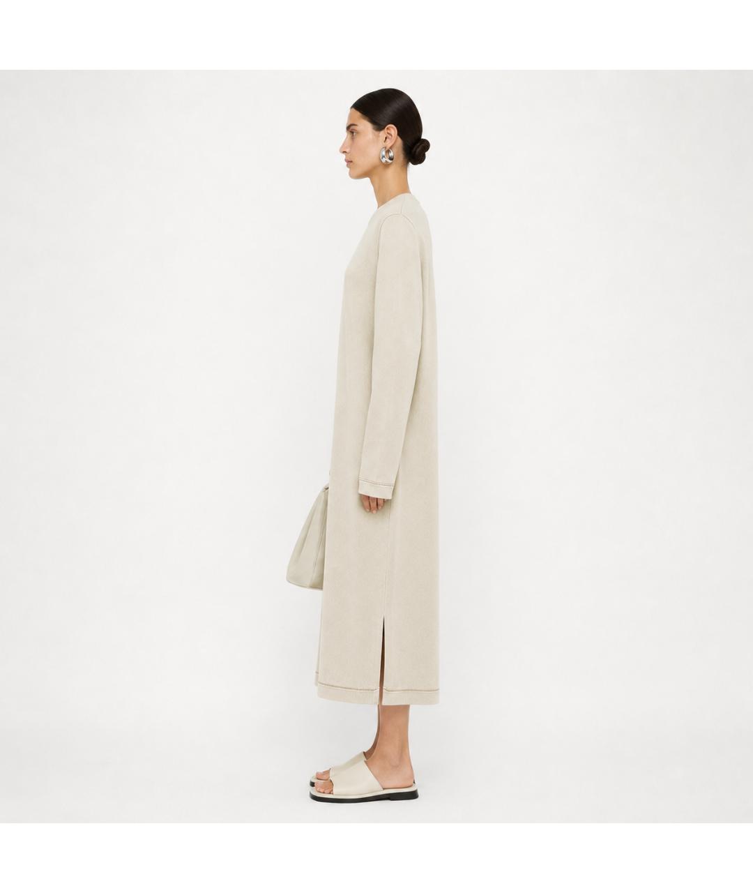 JIL SANDER Серое хлопковое платье, фото 3
