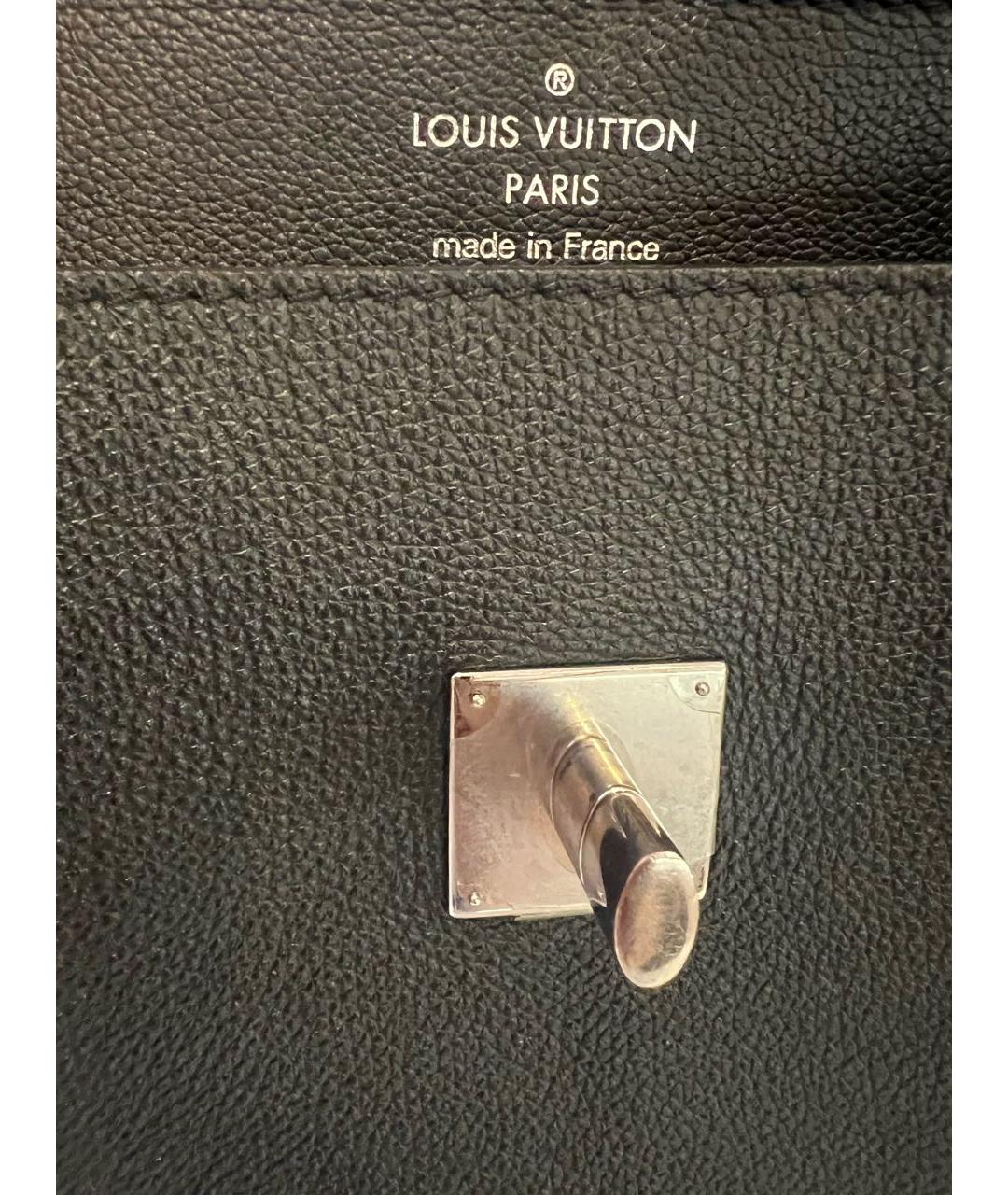 LOUIS VUITTON Черная кожаная сумка с короткими ручками, фото 6