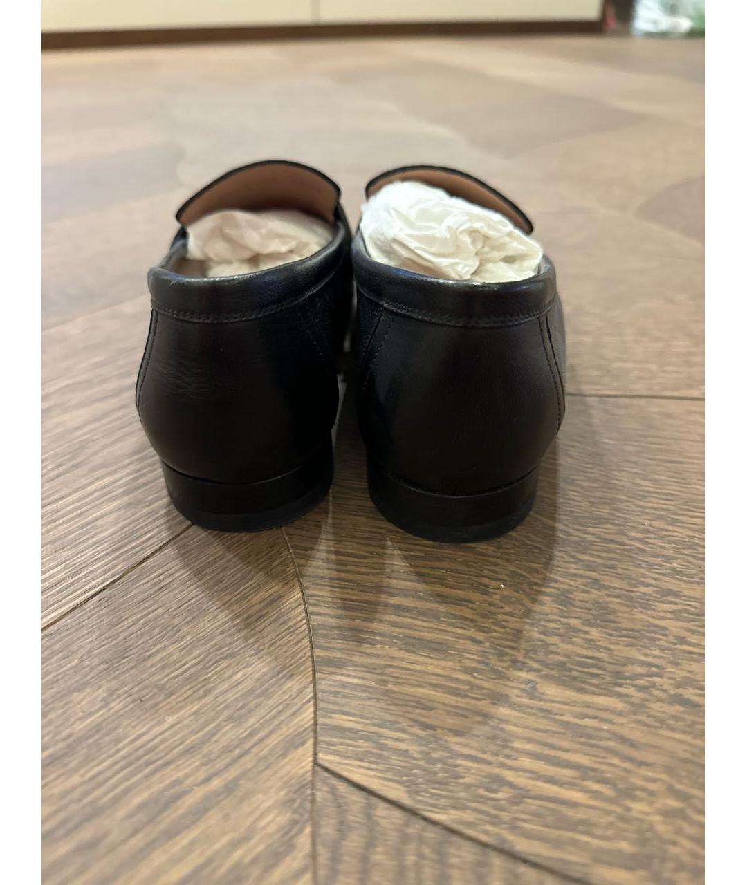 HERMES Черные кожаные лоферы, фото 4