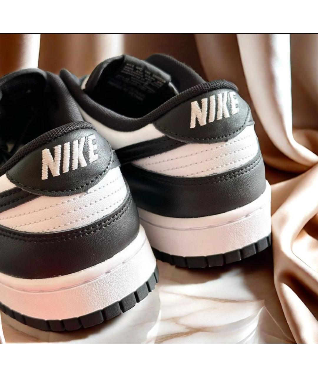 NIKE Черные кожаные низкие кроссовки / кеды, фото 4