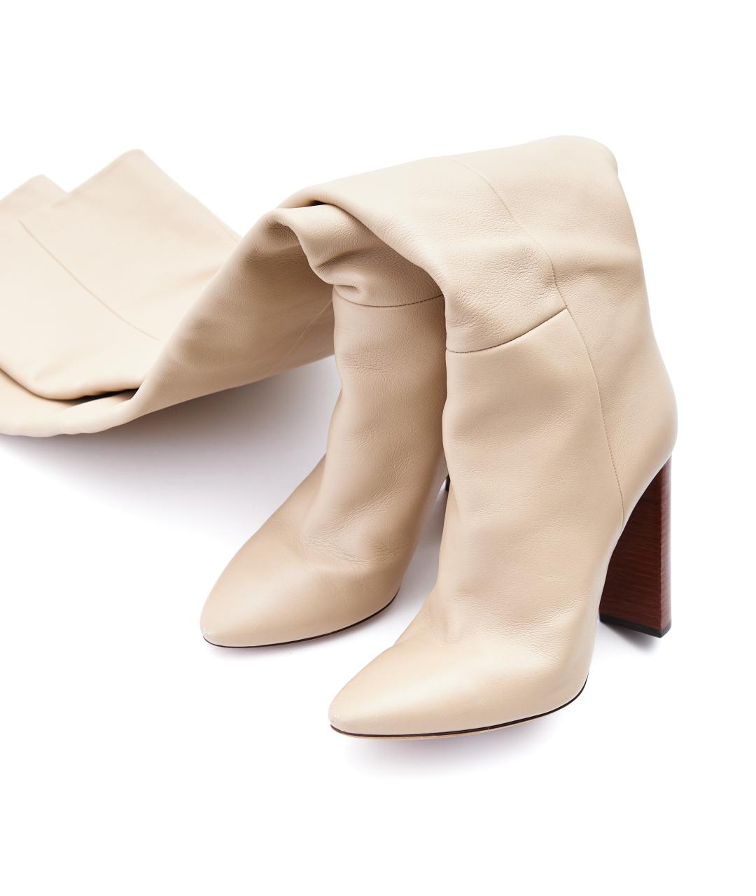 SAINT LAURENT Черные кожаные сапоги, фото 4
