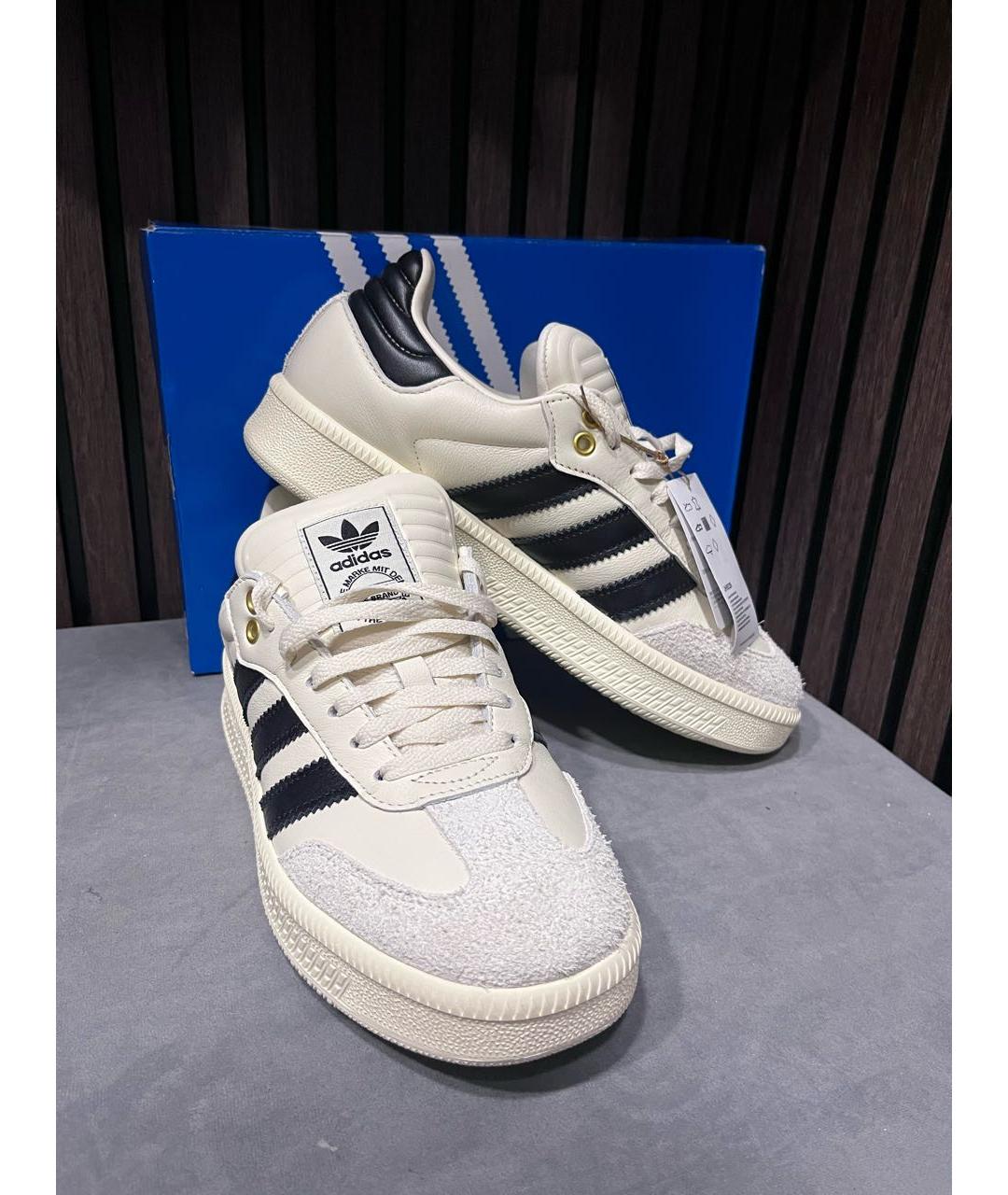 ADIDAS Белые кожаные низкие кроссовки / кеды, фото 2