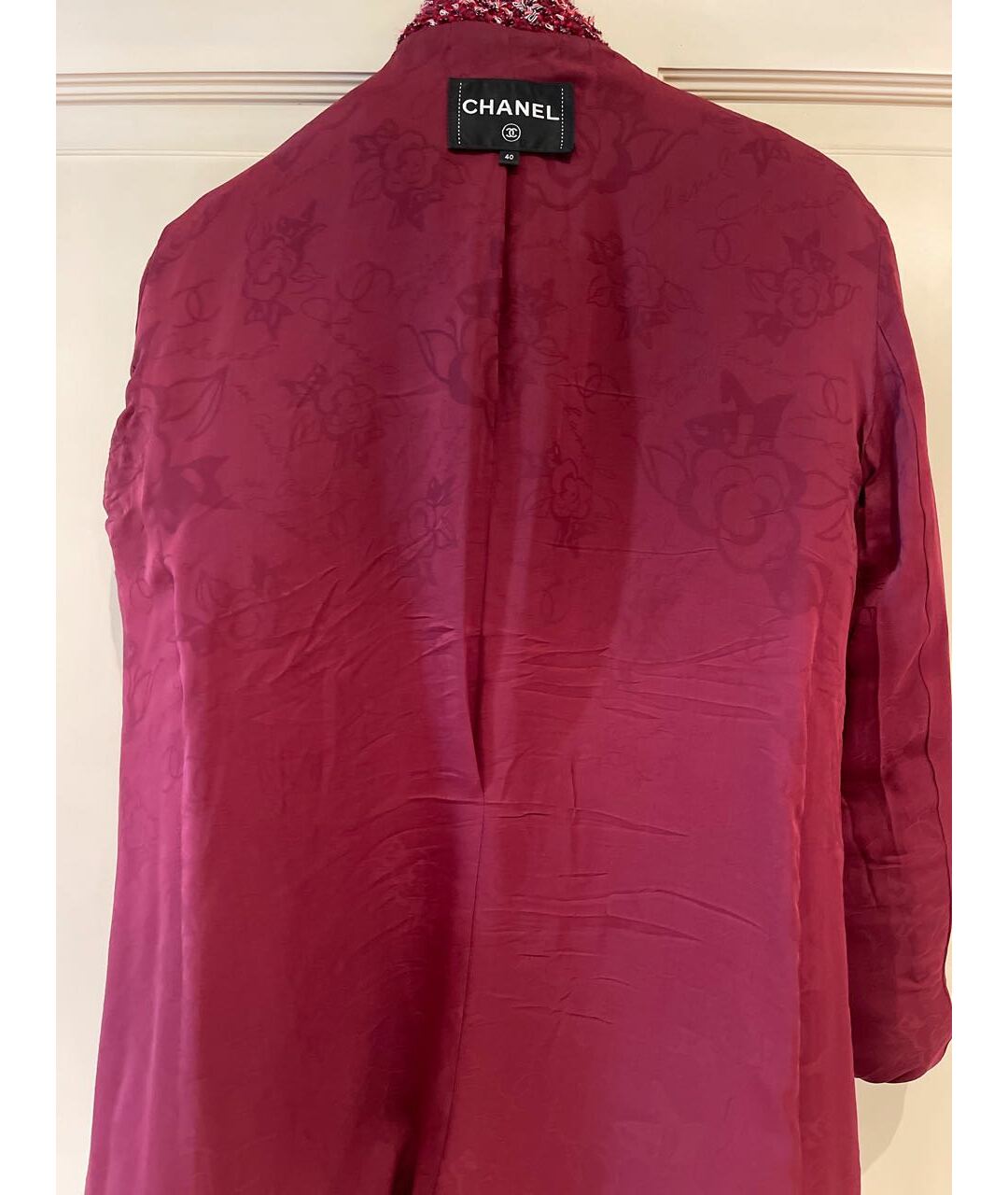 CHANEL PRE-OWNED Бордовый твидовый жакет/пиджак, фото 3