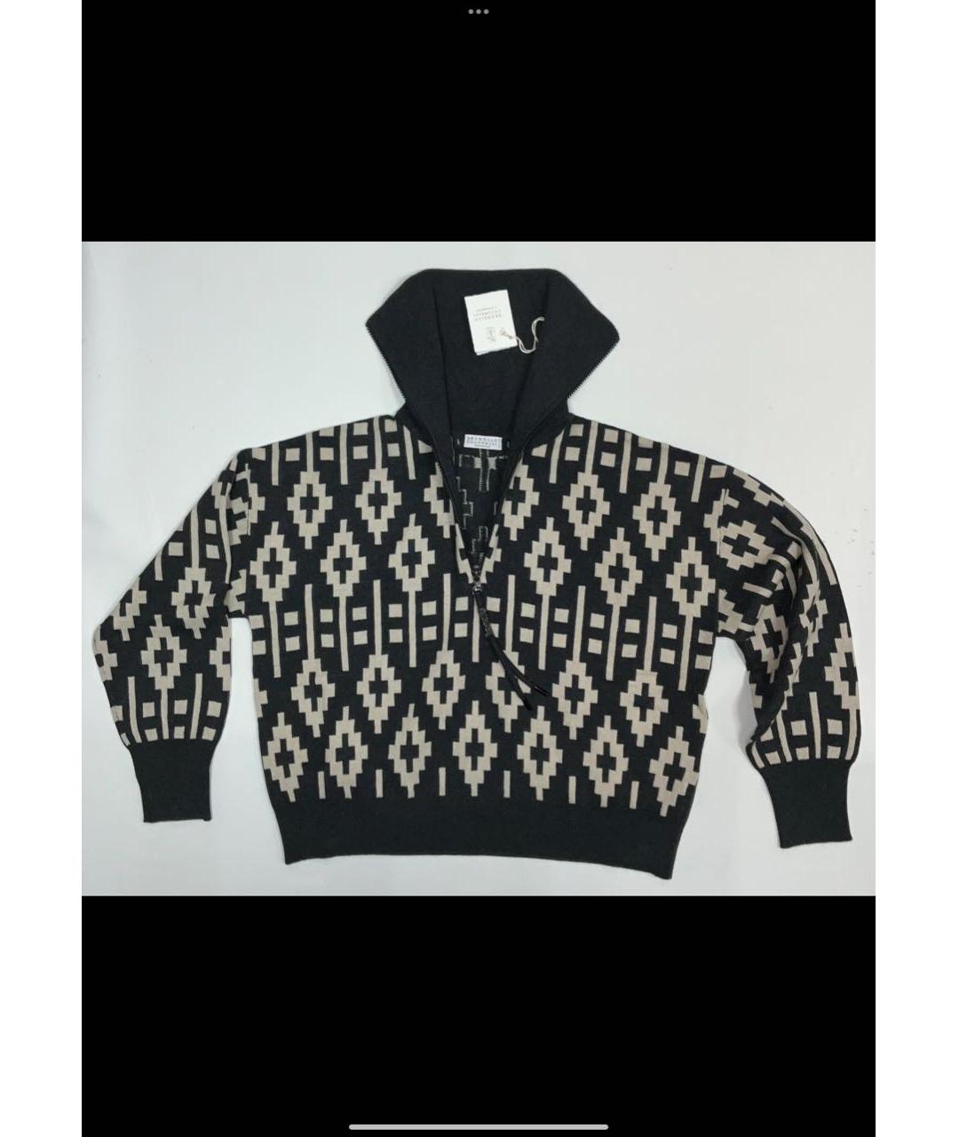 BRUNELLO CUCINELLI Серый шерстяной джемпер / свитер, фото 2