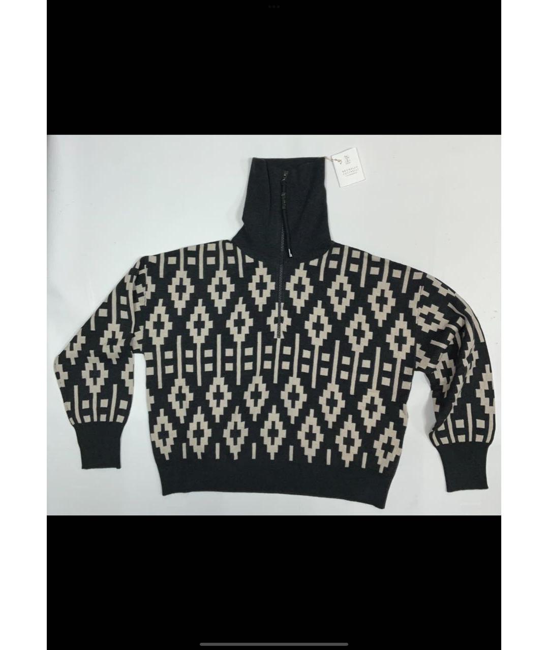 BRUNELLO CUCINELLI Серый шерстяной джемпер / свитер, фото 9